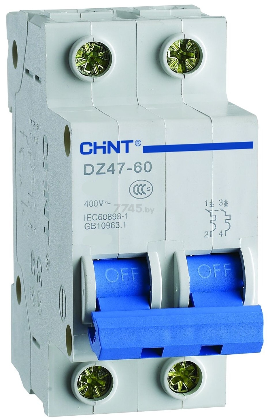 Автоматический выключатель CHINT DZ47-60 2P 16A С 4,5кA (187976)